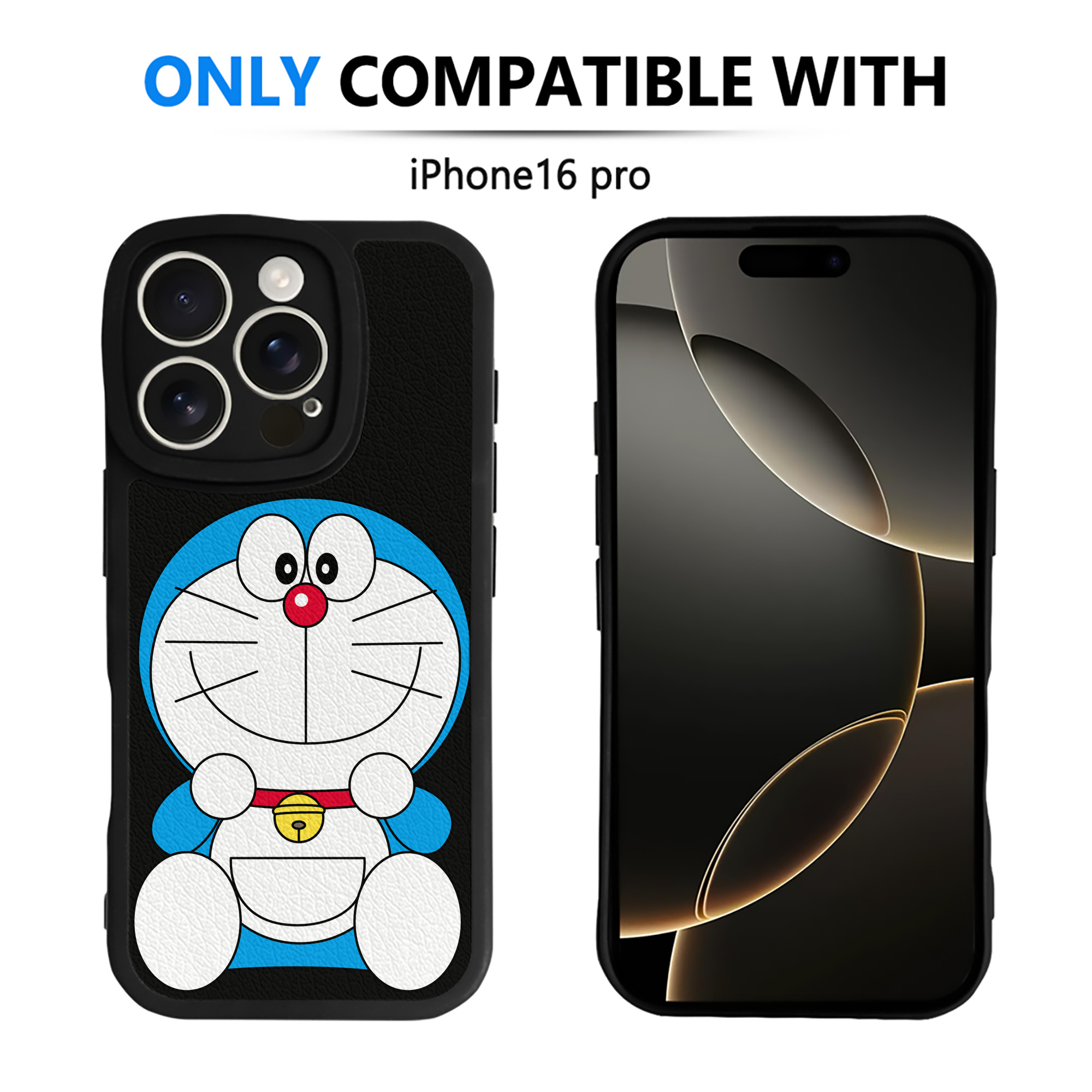 （画像用） ドラえもん Doraemon 【iPhone 16シリーズ対応】シリコンスマホケース（レザー調） 材質：シリコン
